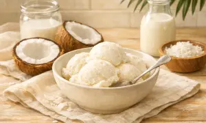 Pyszne lody kokosowe, idealne na lato. Ten przepis na lody domowe jest prosty i szybki.