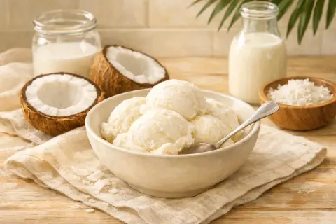 Pyszne lody kokosowe, idealne na lato. Ten przepis na lody domowe jest prosty i szybki.