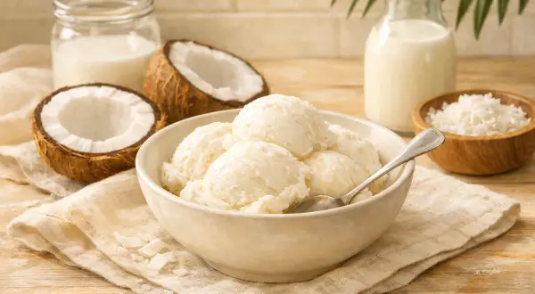 Pyszne lody kokosowe, idealne na lato. Ten przepis na lody domowe jest prosty i szybki.