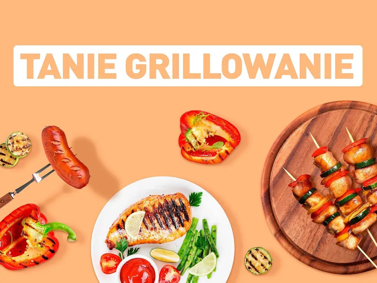Tanie grillowanie: kiełbasa, kurczak, szaszłyki z warzywami i pieczarki. Idealne na letnie spotkania.